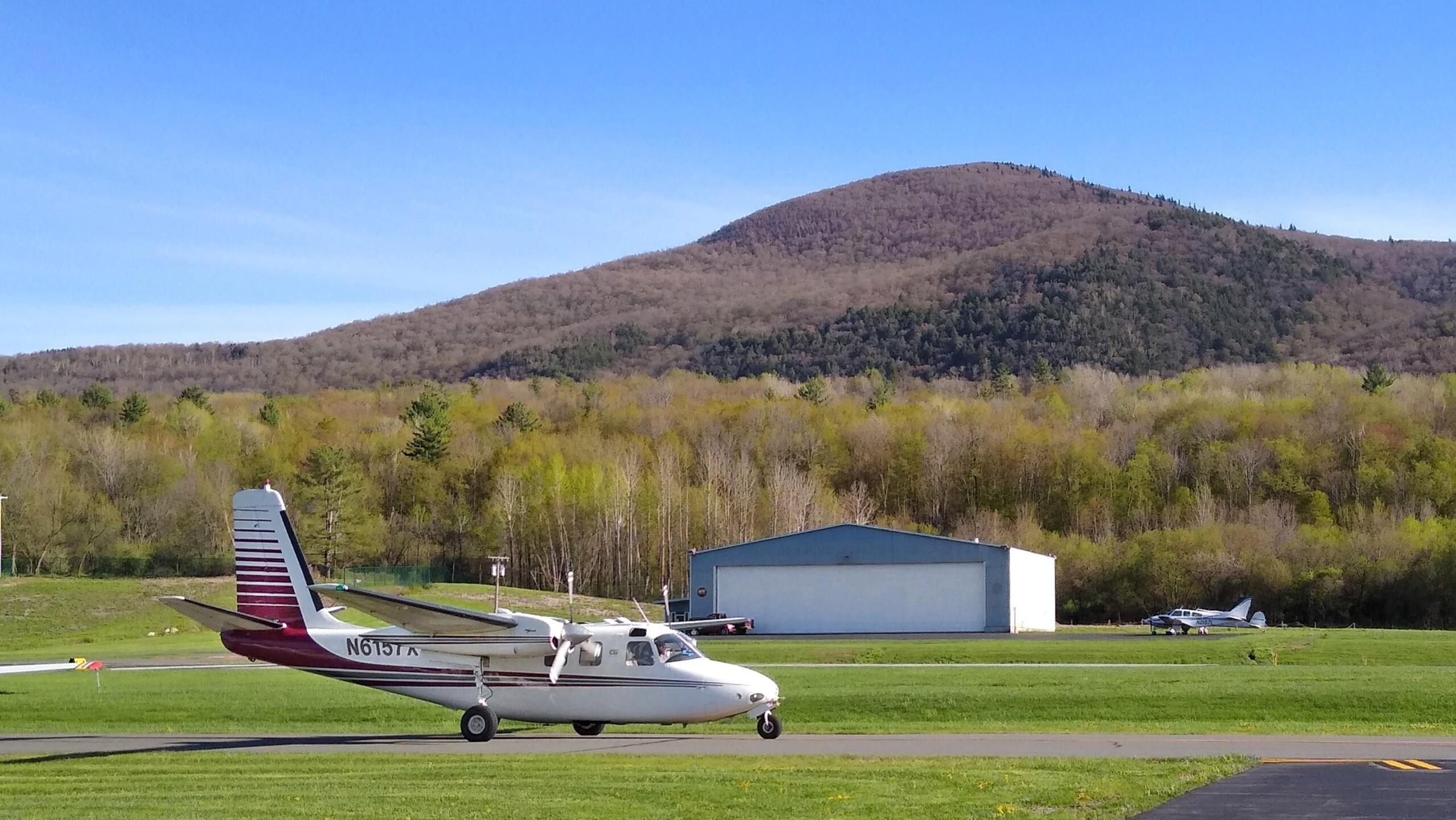 Survey plane on runway