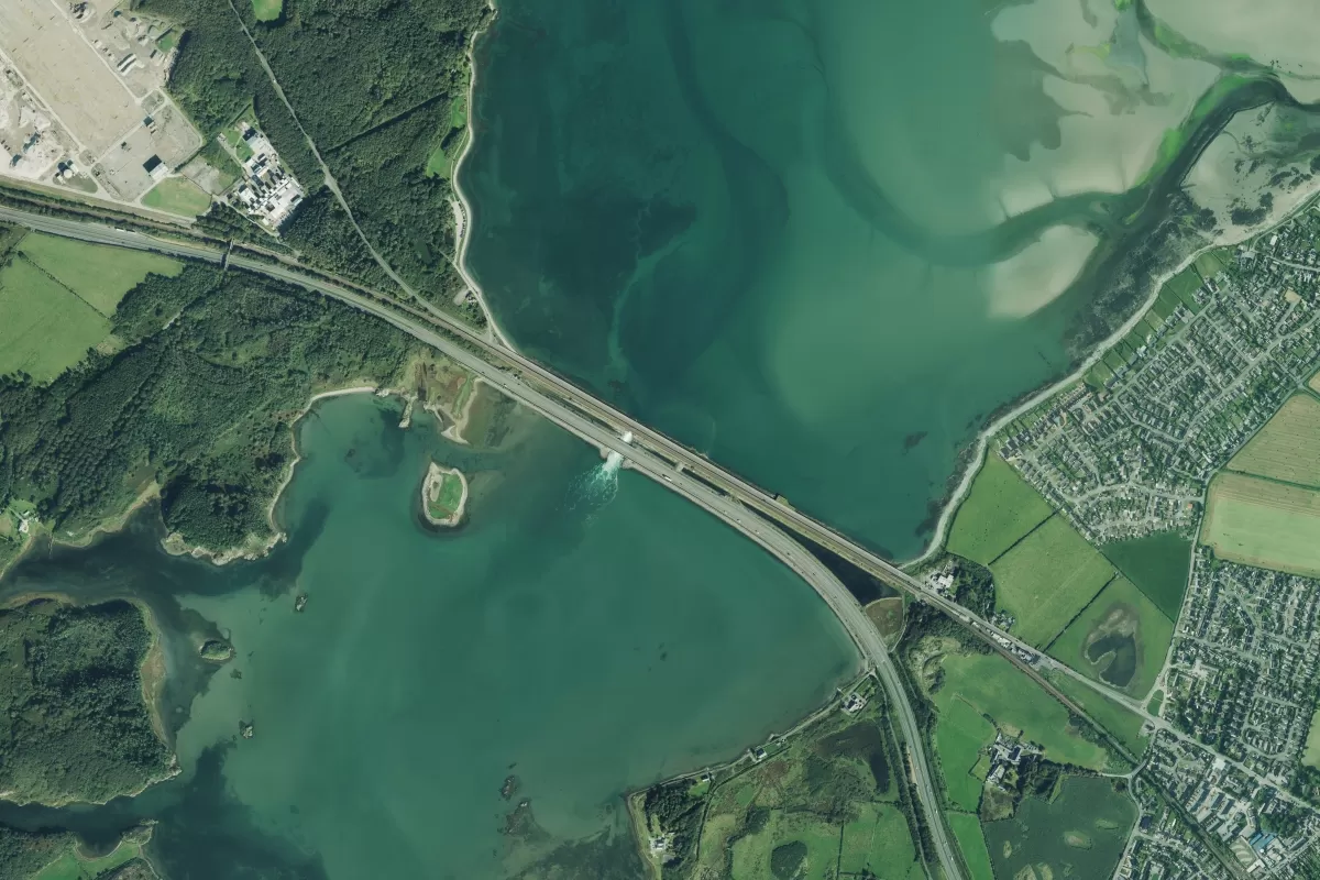 Aerial view of Holyhead Bridge