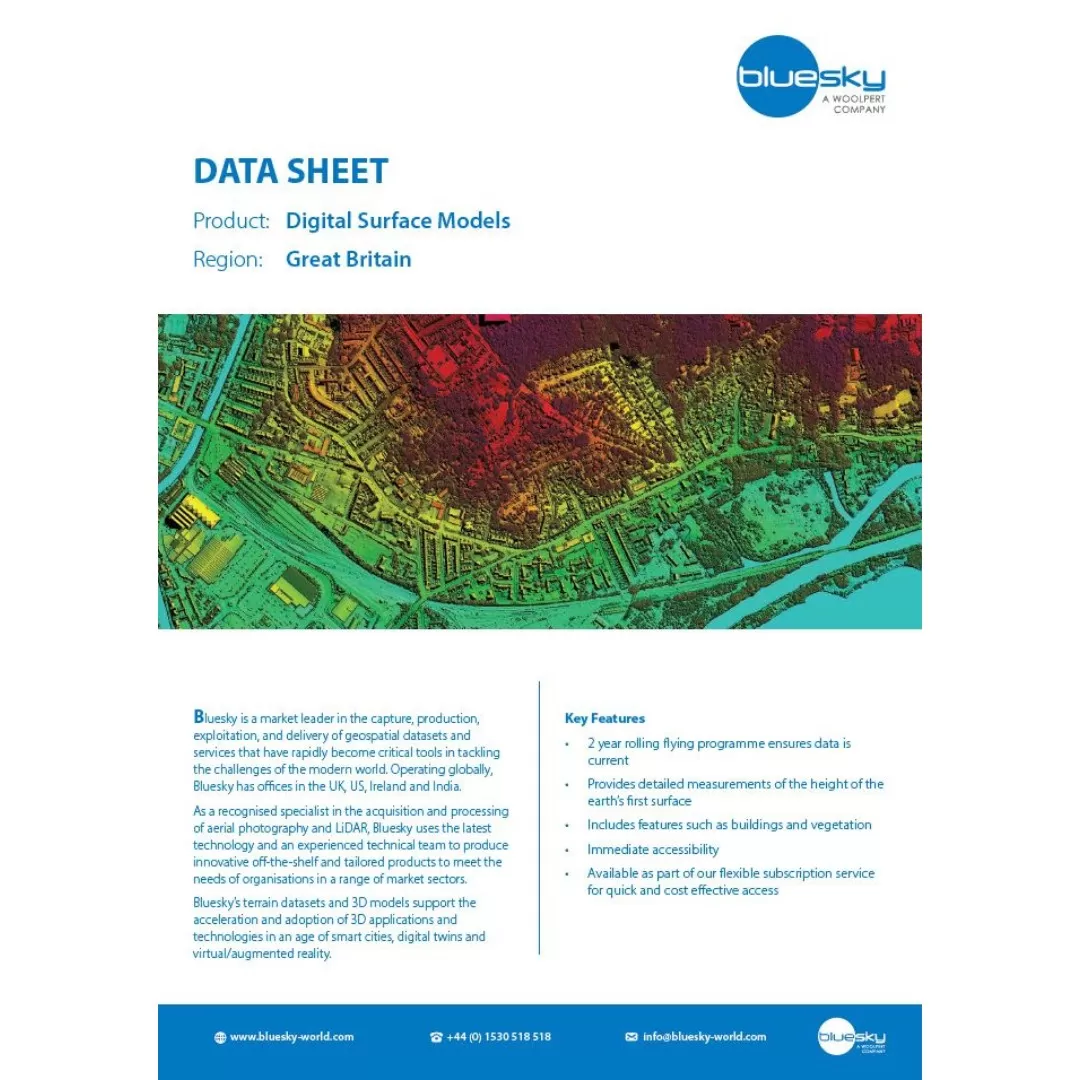 Screenshot of the DSM data sheet